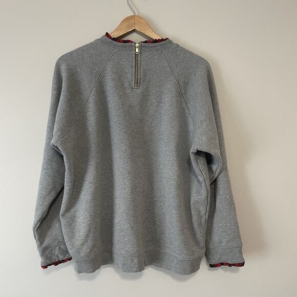 J Crew Women’s Gray Sweatshirt 2X Buffalo Check - Picture 5 of 10